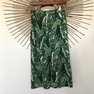 H&M Conscious Label Leaf Print Wide-Leg Pant